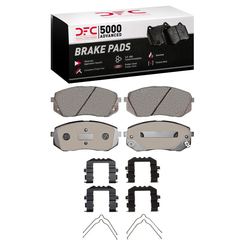 DFC 5000 Advanced Ceramic Front Brake Pads and Hardware Kit, Hyundai Sonata 2015-2015