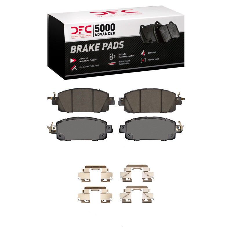 DFC 5000 Advanced Ceramic Front Brake Pads and Hardware Kit, Nissan Sentra 2020-2025