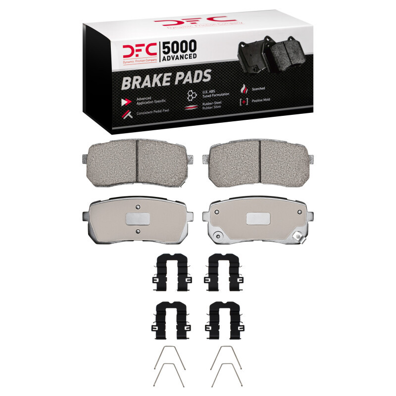 DFC 5000 Advanced Ceramic Rear Brake Pads and Hardware Kit, Kia Sedona 2015-2021
