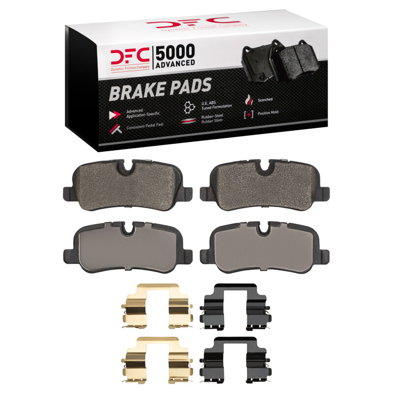 DFC 5000 Advanced Low-Metallic Rear Brake Pads and Hardware Kit, Land Rover Range Rover Sport 2010-2013
