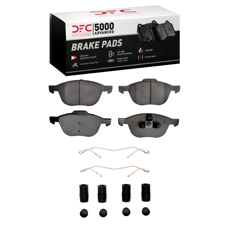 DFC 5000 Advanced Ceramic Front Brake Pads and Hardware Kit, Ford EcoSport (Mexico) 2004-2018