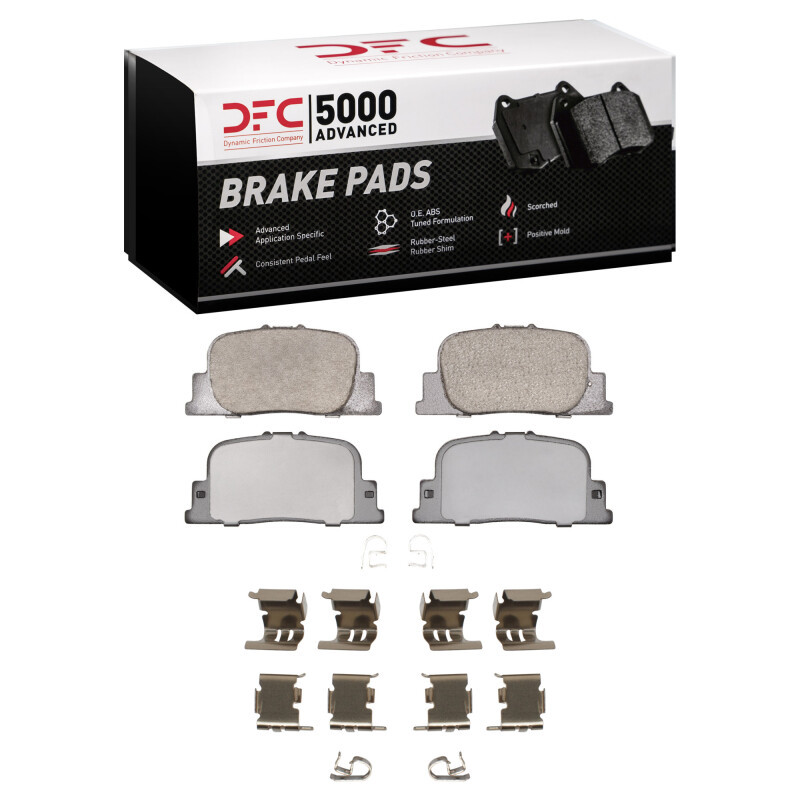DFC 5000 Advanced Ceramic Rear Brake Pads and Hardware Kit, Lexus ES300 2000-2010