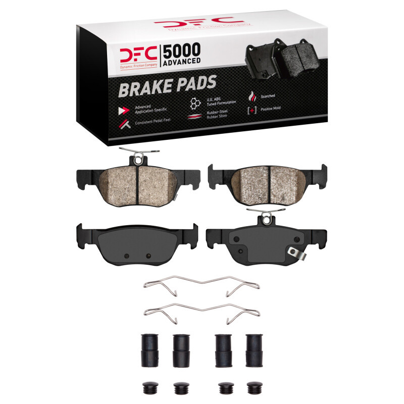 DFC 5000 Advanced Ceramic Rear Brake Pads and Hardware Kit, Mazda 3 2019-2025