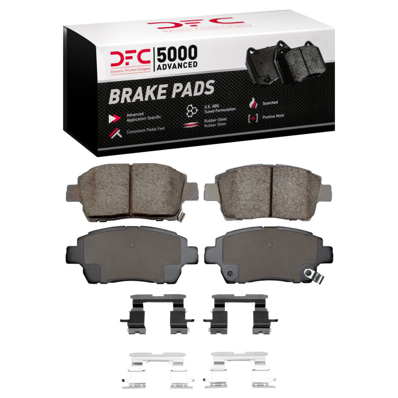 DFC 5000 Advanced Ceramic Front Brake Pads and Hardware Kit, Scion IQ 2000-2015