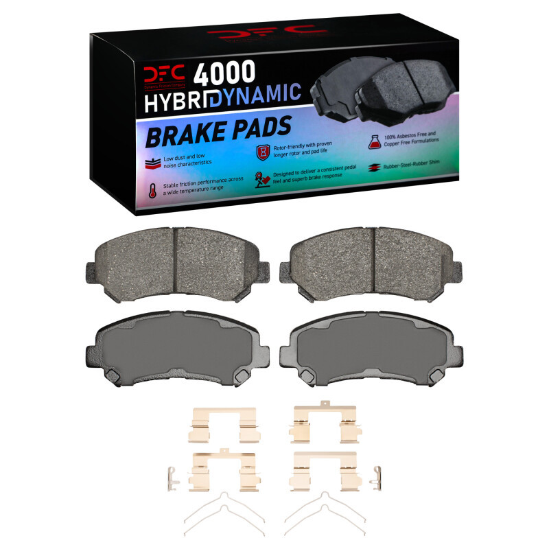 DFC 4000 HybriDynamic Front Brake Pads and Hardware Kit, Nissan Juke 2007-2023