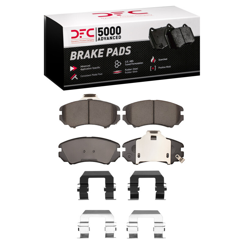 DFC 5000 Advanced Ceramic Front Brake Pads and Hardware Kit, Hyundai Tucson 2002-2013