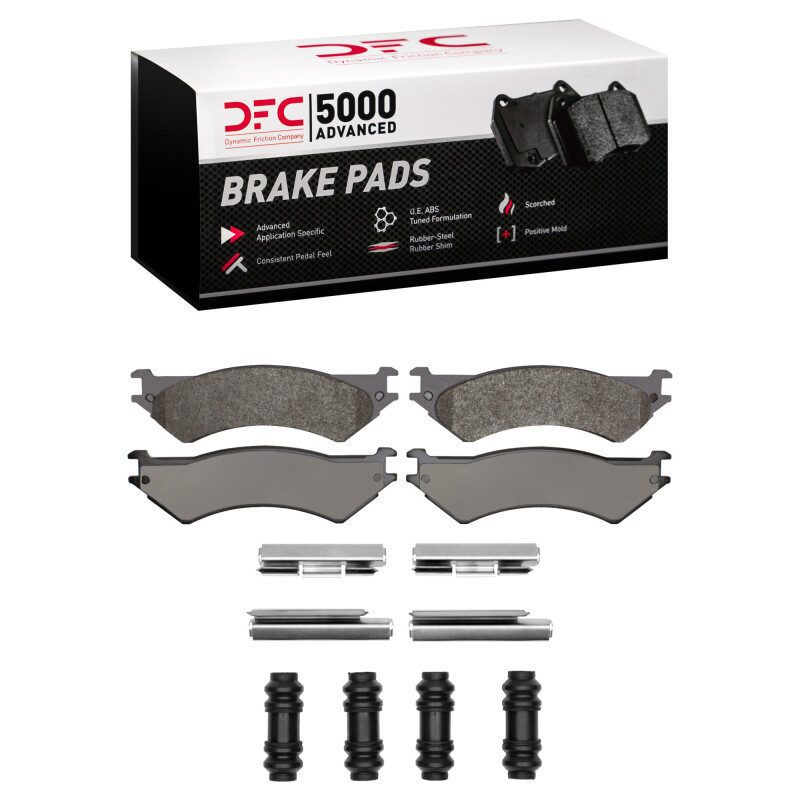 DFC 5000 Advanced Semi-Metallic Rear Brake Pads and Hardware Kit, Ford E-350 Econoline 1999-2007