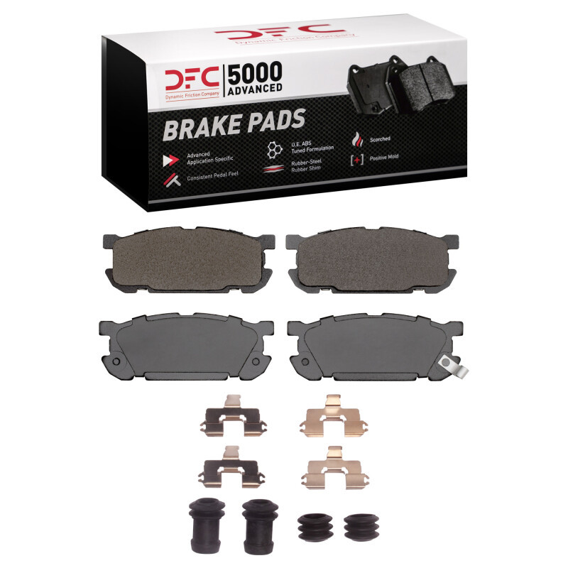 DFC 5000 Advanced Ceramic Rear Brake Pads and Hardware Kit, Mazda Miata 2001-2005