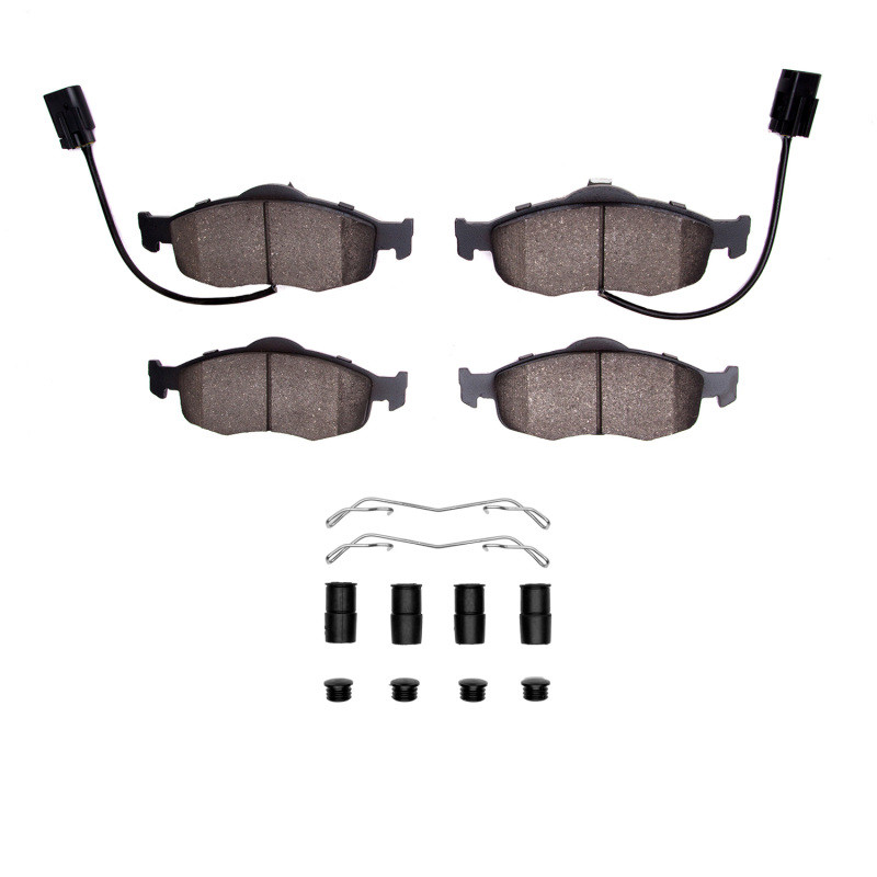 DFC 5000 Advanced Low-Metallic Front Brake Pads and Hardware Kit, Ford Contour 1998-2004