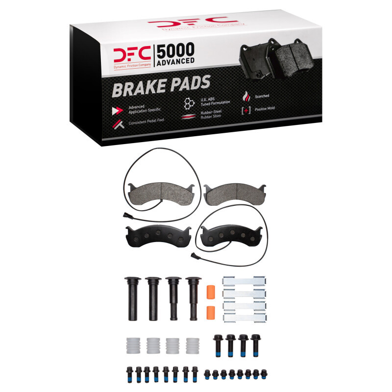 DFC 5000 Advanced Semi-Metallic Front Brake Pads and Hardware Kit, Coachmen Mirada 2020-2025