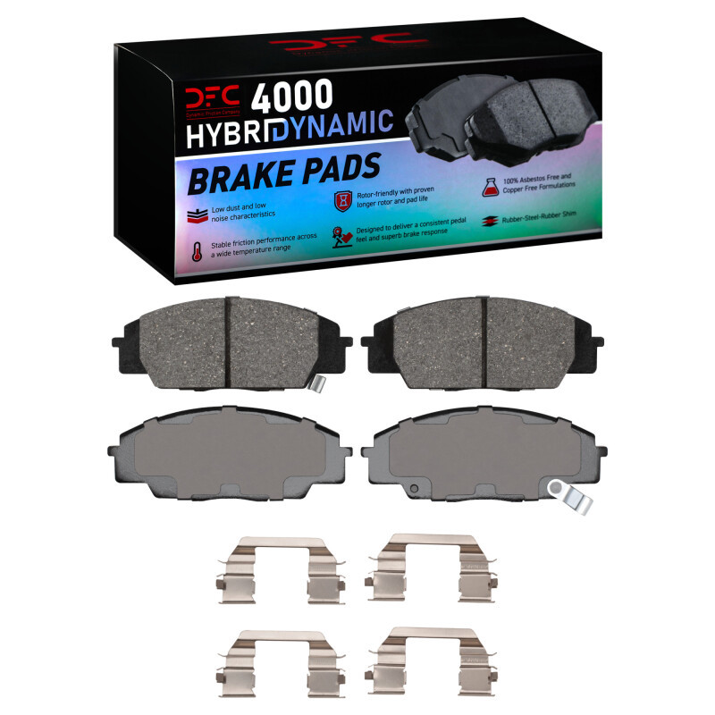 DFC 4000 HybriDynamic Front Brake Pads and Hardware Kit, Honda S2000 2000-2009