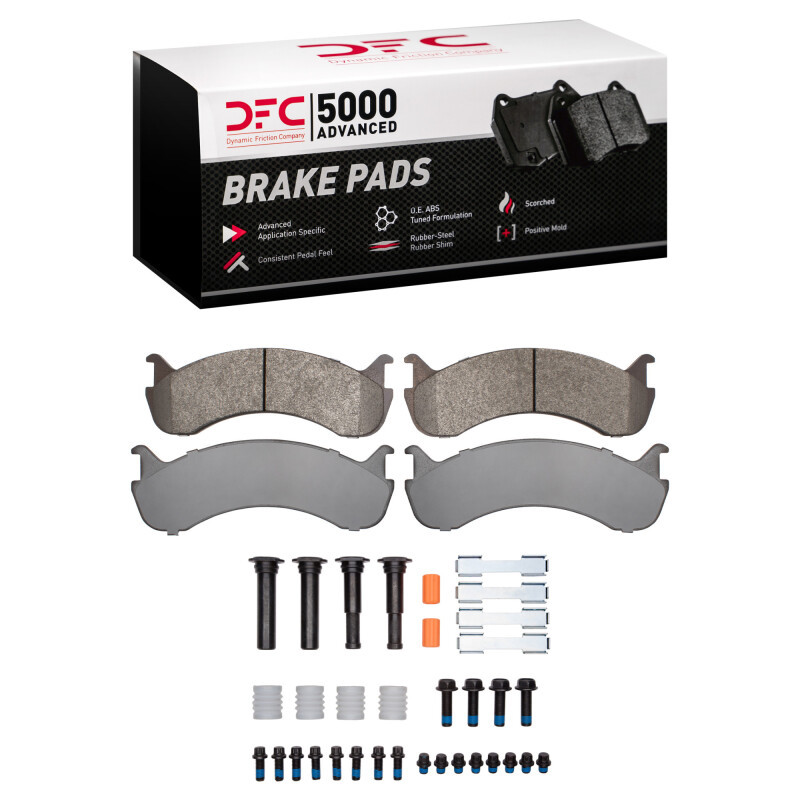 DFC 5000 Advanced Semi-Metallic Front/Rear Brake Pads and Hardware Kit, Beaver Motorcoach Monterey / Semi Metallic 1998-2025