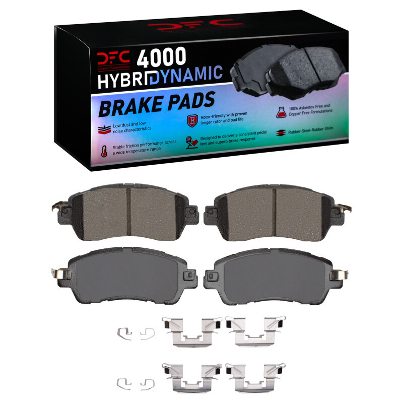DFC 4000 HybriDynamic Front Brake Pads and Hardware Kit, Mazda 2 (Mexico) 2016-2025