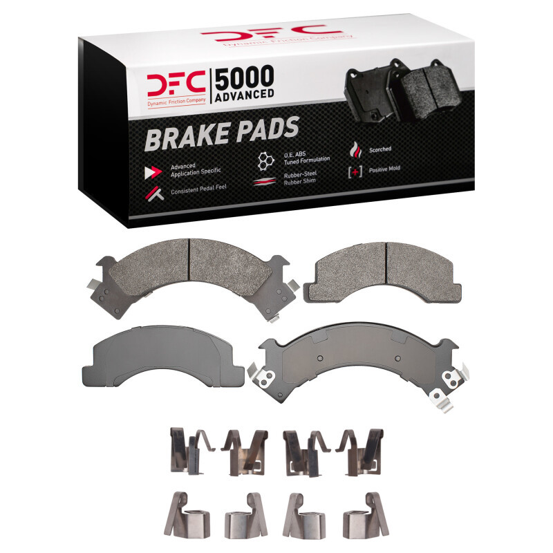 DFC 5000 Advanced Semi-Metallic Front Brake Pads and Hardware Kit, Chevrolet W4500 TILTMASTER (w/Frt Rotors) Semi Metallic 1988-1997