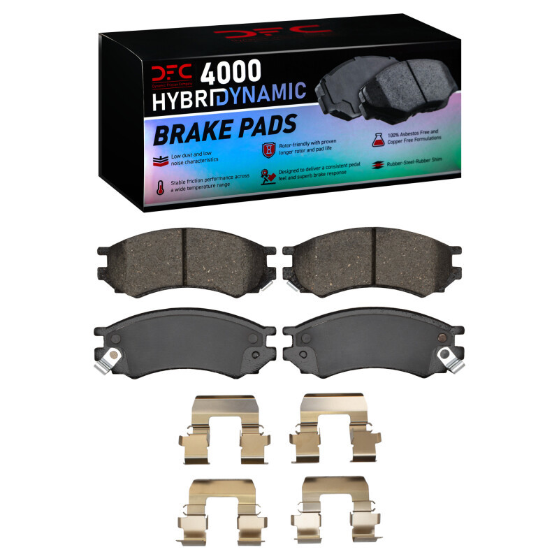 DFC 4000 HybriDynamic Front Brake Pads and Hardware Kit, Saturn SC2 1991-2002