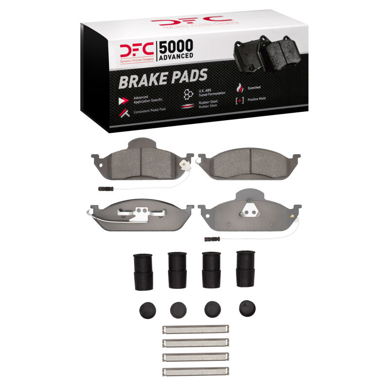 DFC 5000 Advanced Low-Metallic Front Brake Pads and Hardware Kit, Mercedes-Benz ML320 1998-2005