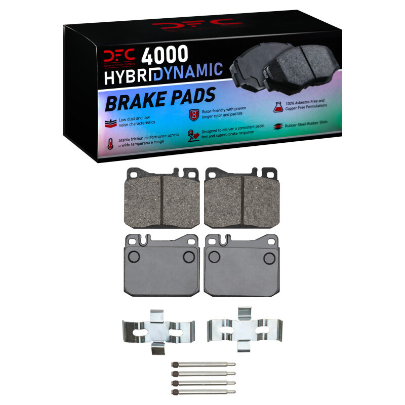 DFC 4000 HybriDynamic Front Brake Pads and Hardware Kit, Mercedes-Benz 450SL 1972-1979