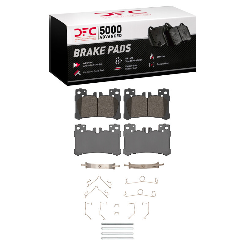 DFC 5000 Advanced Low-Metallic Rear Brake Pads and Hardware Kit, Lexus LC500h 2018-2023