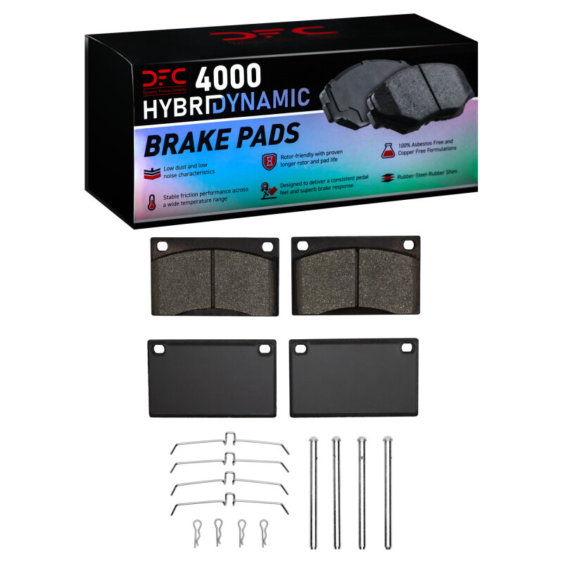 DFC 4000 HybriDynamic Front Brake Pads and Hardware Kit, Volvo DL/265/244/GLE/262/245/240/264 1976-1993
