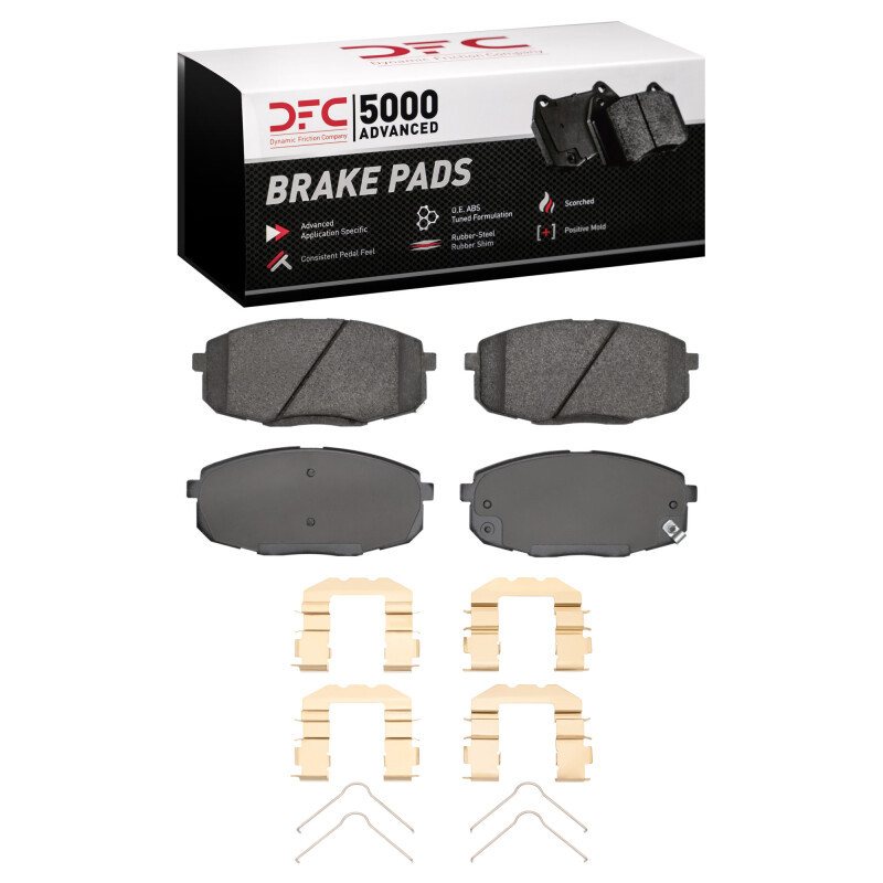 DFC 5000 Advanced Ceramic Front Brake Pads and Hardware Kit, Hyundai Elantra 2009-2013