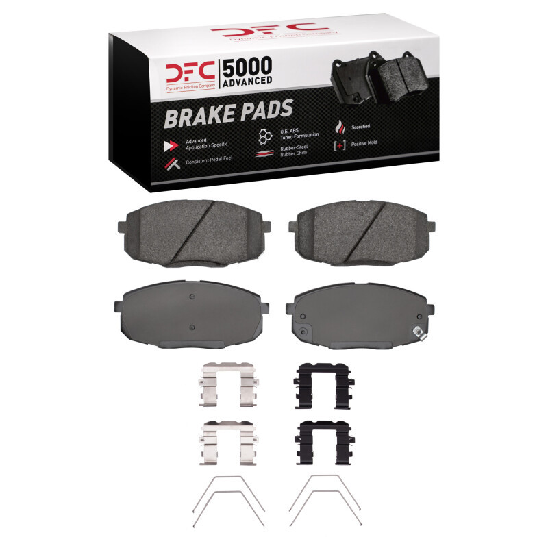 DFC 5000 Advanced Ceramic Front Brake Pads and Hardware Kit, Hyundai Elantra GT 2014-2025