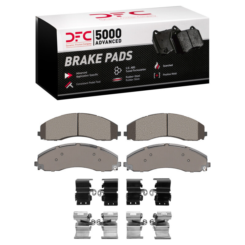 DFC 5000 Advanced Semi-Metallic Front/Rear Brake Pads and Hardware Kit, Ford F-450 Super Duty 2017-2024