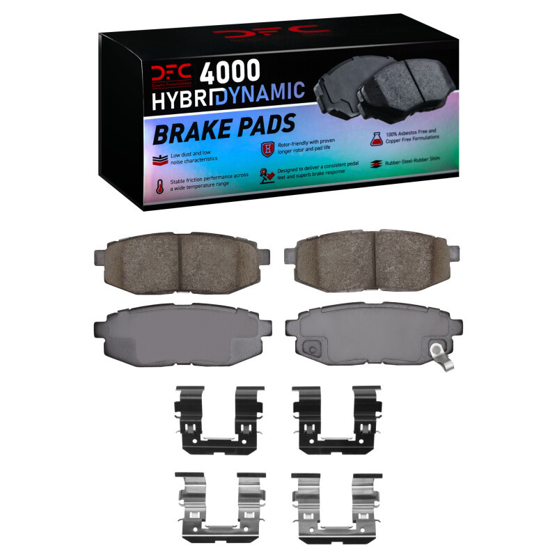 DFC 4000 HybriDynamic Rear Brake Pads and Hardware Kit, Scion FR-S 2006-2025