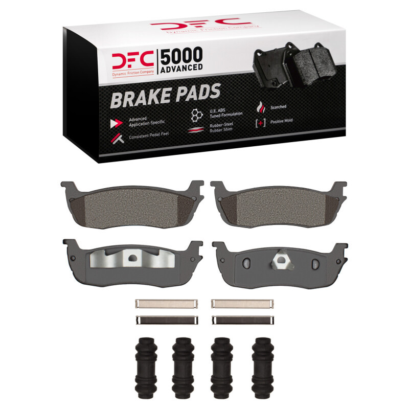DFC 5000 Advanced Semi-Metallic Rear Brake Pads and Hardware Kit, Ford F-150 4WD 1997-2011
