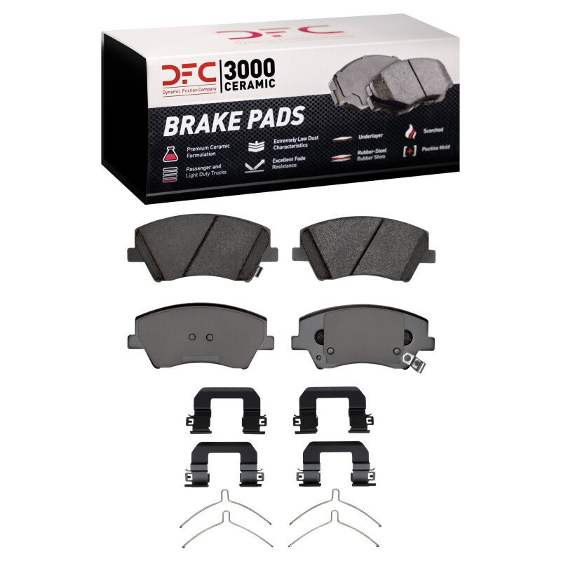 DFC 5000 Advanced Ceramic Front Brake Pads and Hardware Kit, Hyundai Elantra 2017-2022