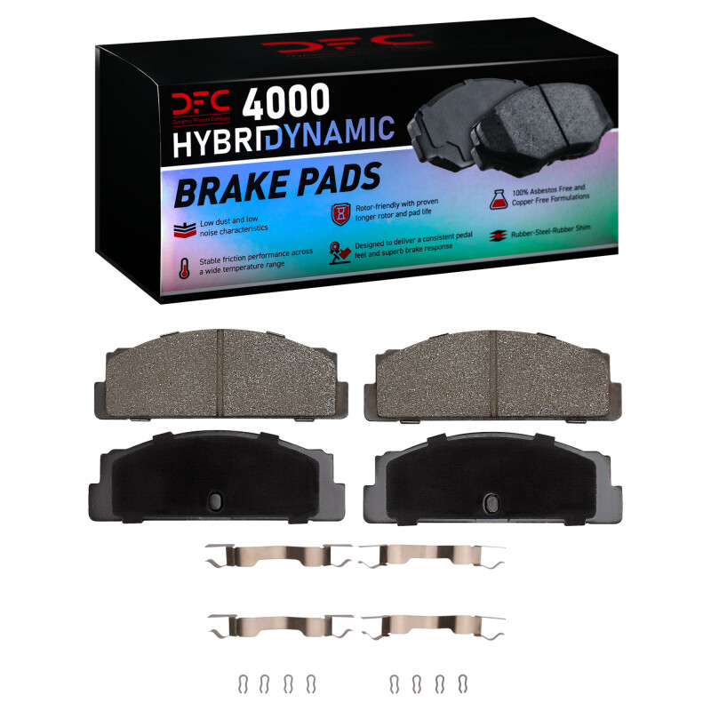 DFC 4000 HybriDynamic Rear Brake Pads and Hardware Kit, Fiat 124 1966-1983