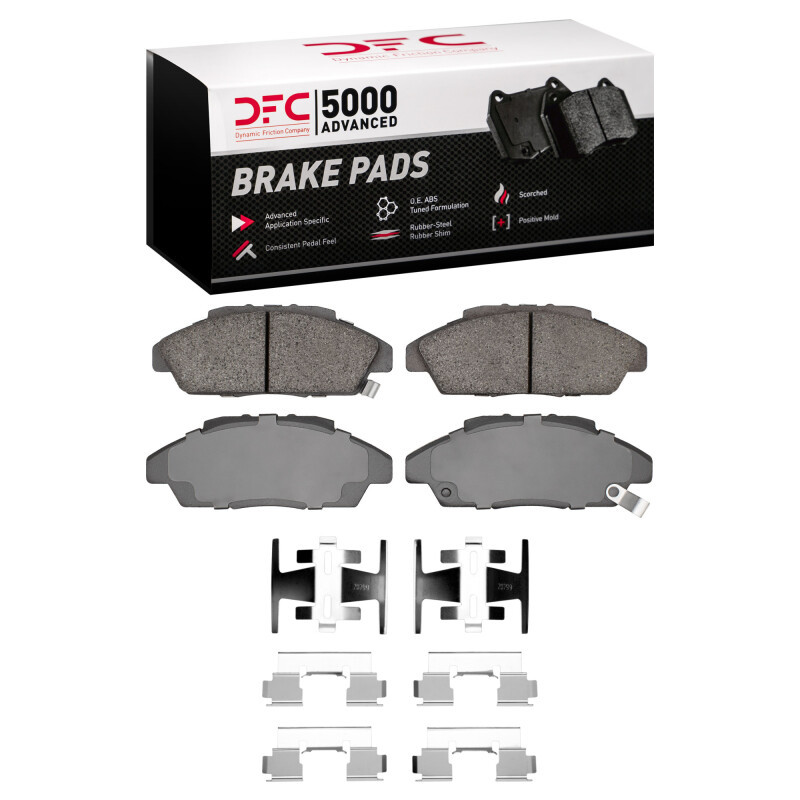 DFC 5000 Advanced Ceramic Front Brake Pads and Hardware Kit, Honda Accord Coupe 1990-1993