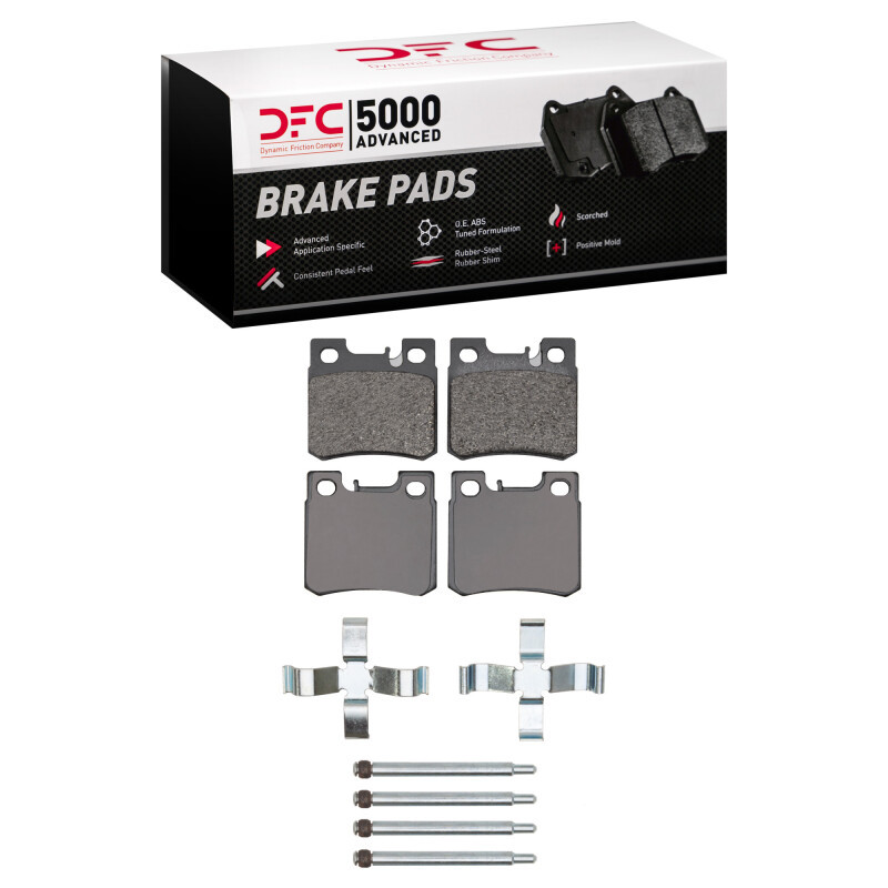 DFC 5000 Advanced Low-Metallic Rear Brake Pads and Hardware Kit, Mercedes-Benz E320 1993-1995