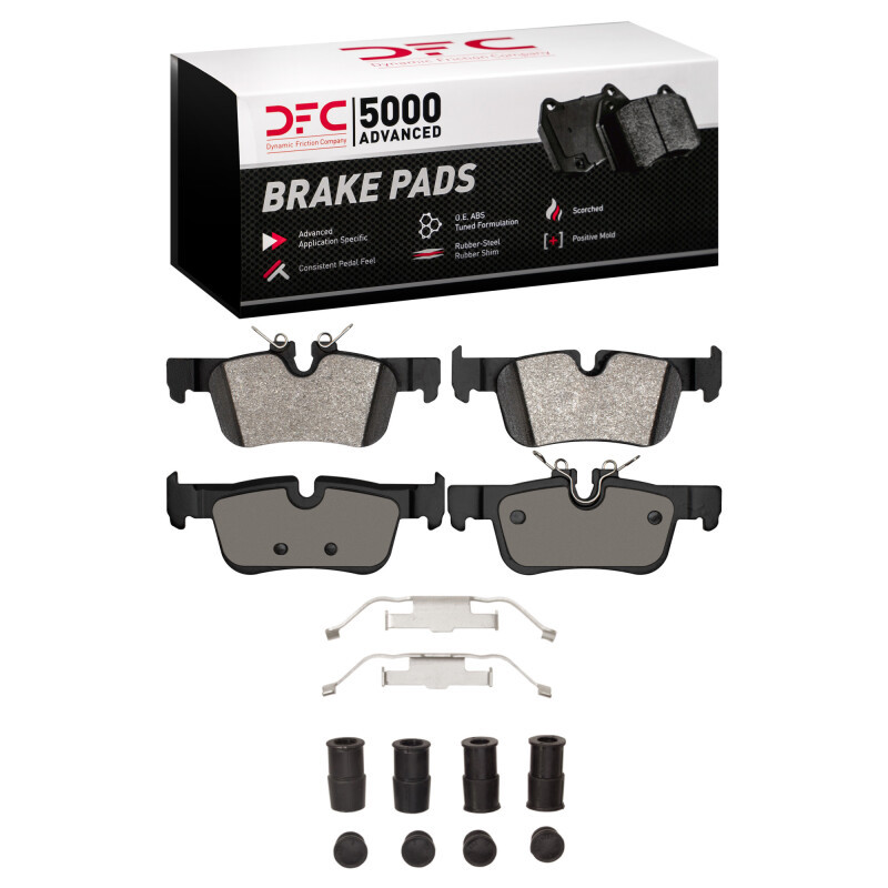 DFC 5000 Advanced Low-Metallic Rear Brake Pads and Hardware Kit, BMW i3 2014-2025