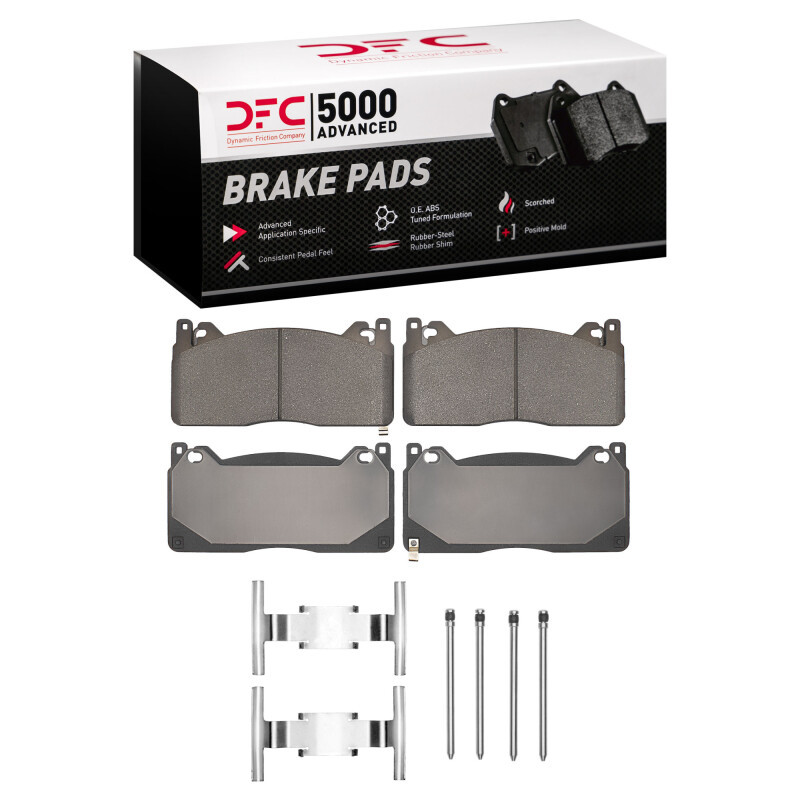 DFC 16-20 Ford Mustang Front 5000 Advanced Low Metallic Brake Pads and Hardware Kit