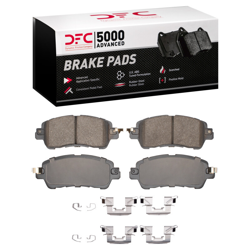 DFC 5000 Advanced Ceramic Front Brake Pads and Hardware Kit, Mazda 2 (Mexico) 2016-2025