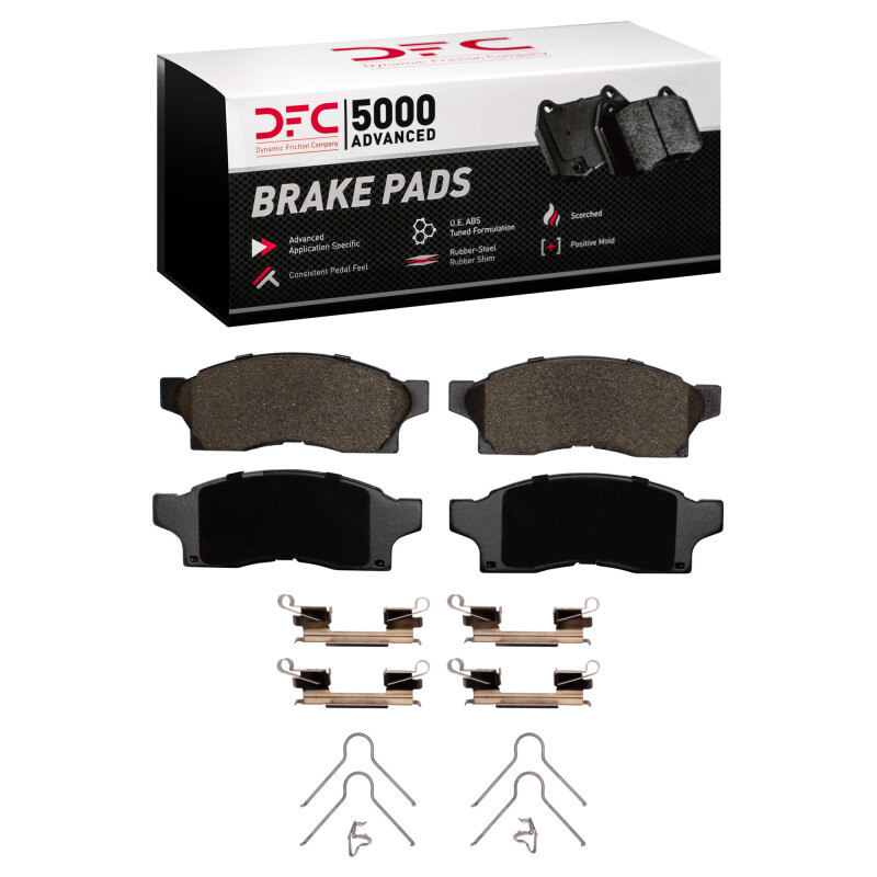 DFC 5000 Advanced Semi-Metallic Front Brake Pads and Hardware Kit, Toyota MR2 1991-1991