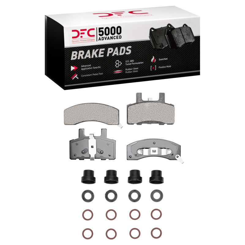 DFC 88-02 Chevrolet K3500 Front 5000 Advanced Semi Metallic Brake Pads and Hardware Kit