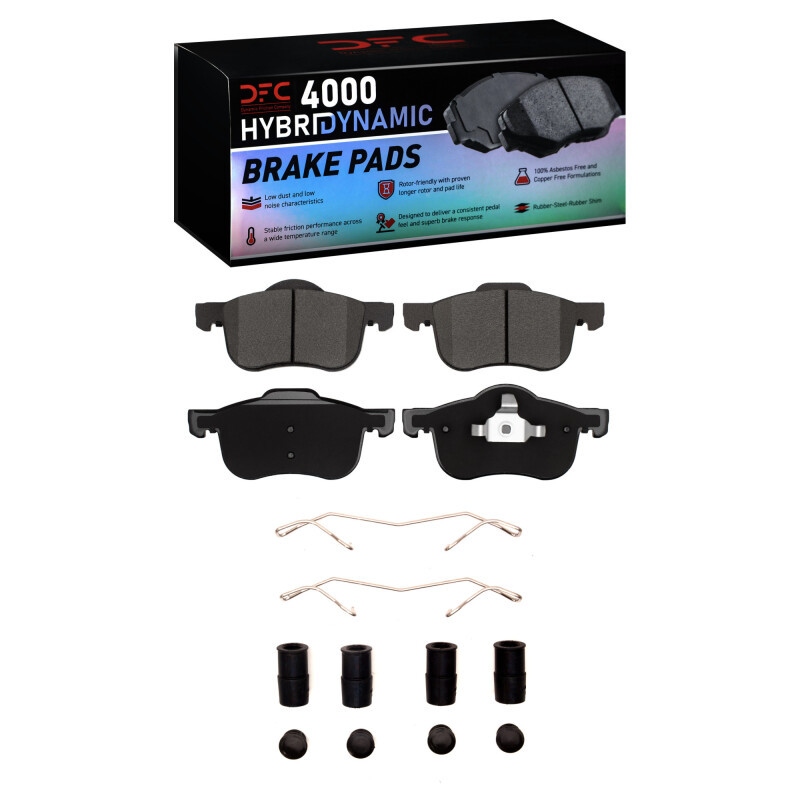 DFC 4000 HybriDynamic Front Brake Pads and Hardware Kit, Volvo XC70/S80/V70/S60 1999-2009