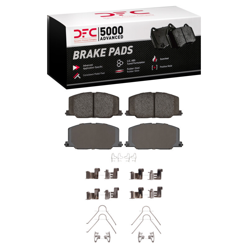 DFC 5000 Advanced Ceramic Front Brake Pads and Hardware Kit, Lexus ES250 1987-1993