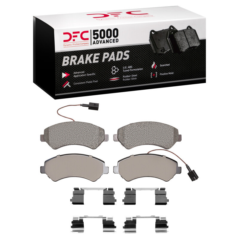 DFC 5000 Advanced Semi-Metallic Front Brake Pads and Hardware Kit, Ram ProMaster EV 2014-2025
