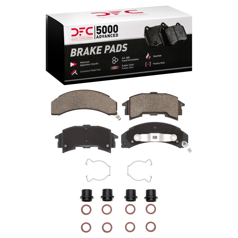 DFC 84-88 Pontiac 6000 Rear 5000 Advanced Semi Metallic Brake Pads and Hardware Kit