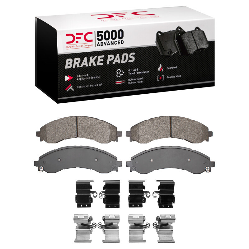 DFC 5000 Advanced Semi-Metallic Front Brake Pads and Hardware Kit, Chevrolet Express 4500 2021-2025