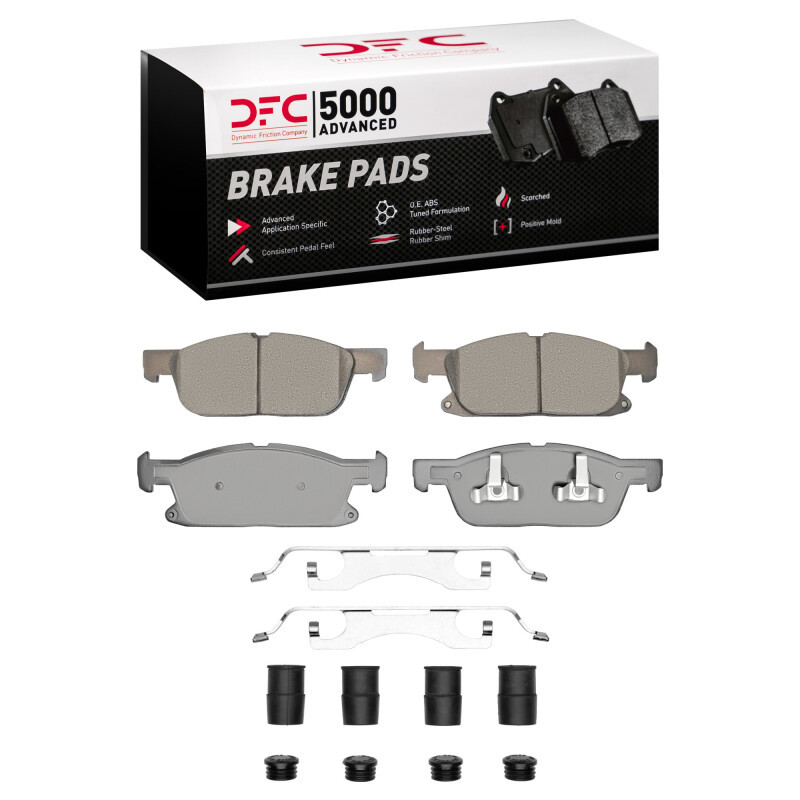 DFC 5000 Advanced Ceramic Front Brake Pads and Hardware Kit, Ford Edge 2015-2025