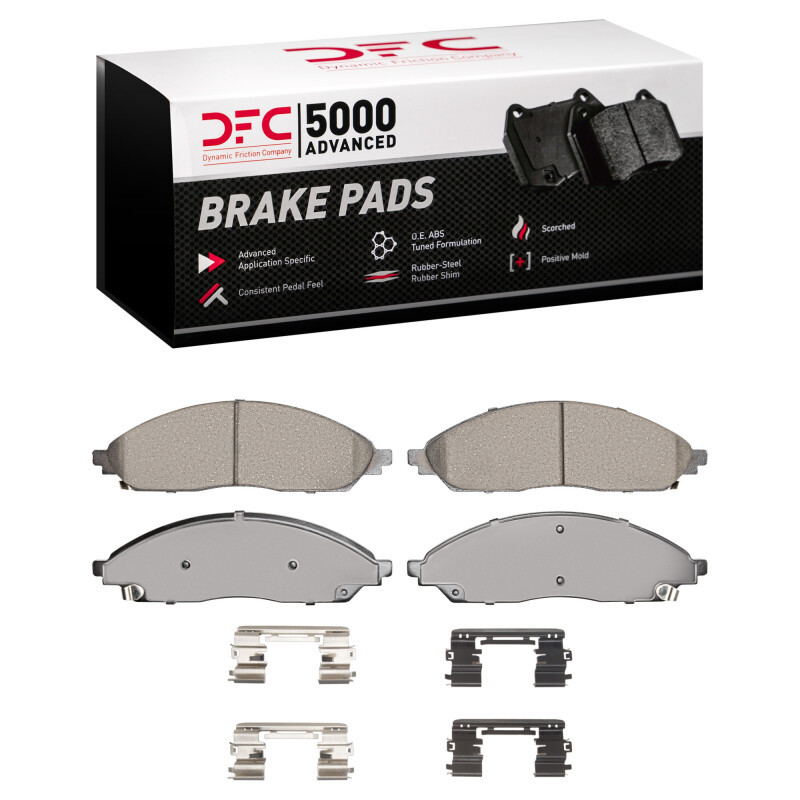 DFC 5000 Advanced Ceramic Front Brake Pads and Hardware Kit, Chrysler Pacifica 2020-2025