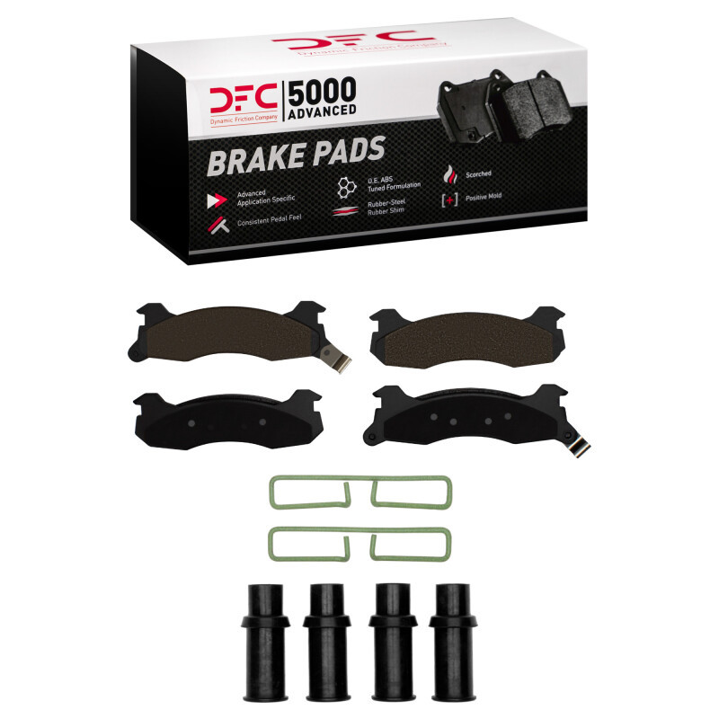 DFC 84-86 Ford Mustang Rear 5000 Advanced Semi Metallic Brake Pads and Hardware Kit
