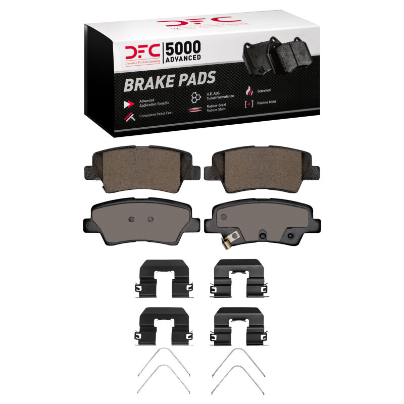 DFC 5000 Advanced Ceramic Rear Brake Pads and Hardware Kit, Dodge Attitude (Mexico) 2011-2025