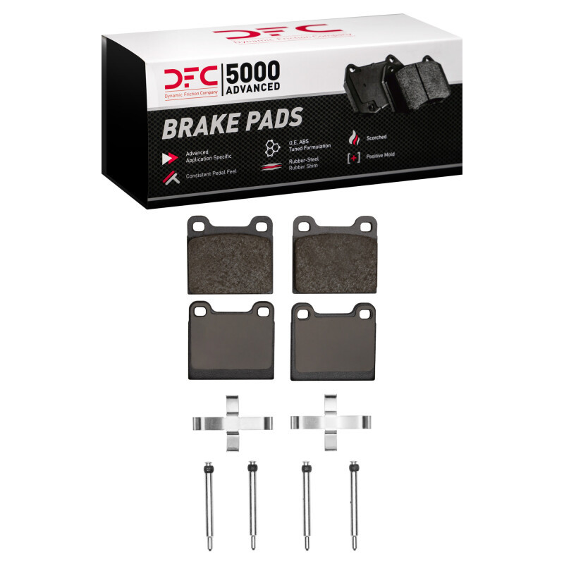DFC 5000 Advanced Low-Metallic Rear Brake Pads and Hardware Kit, Volvo 760 Series 1975-2004