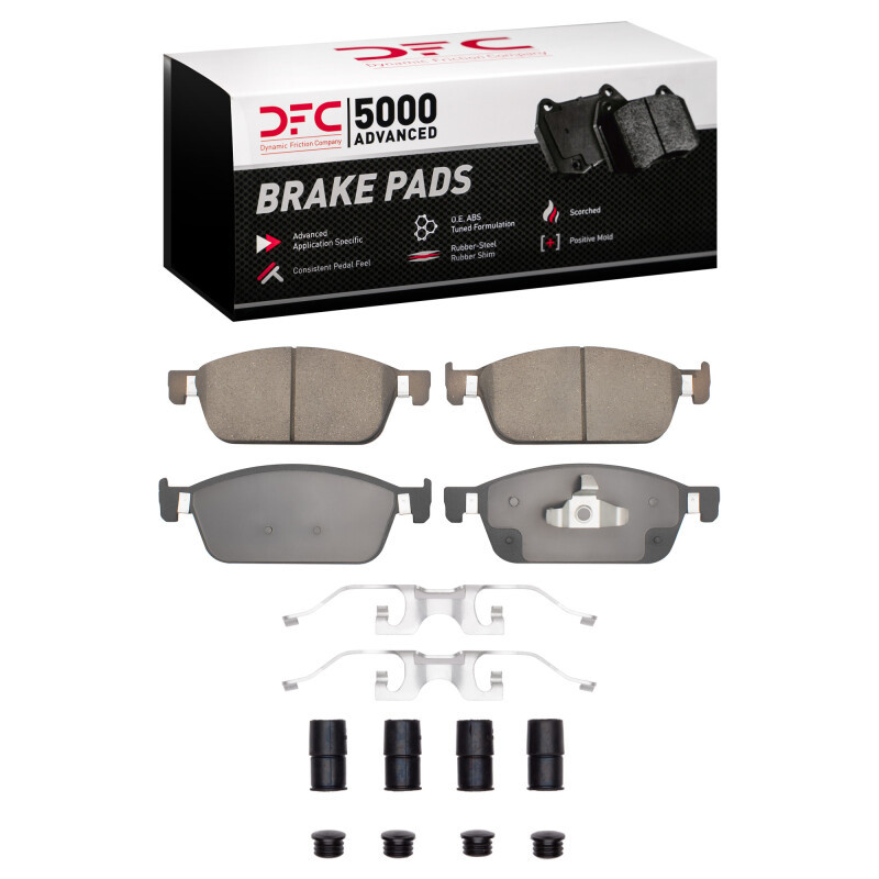 DFC 5000 Advanced Ceramic Front Brake Pads and Hardware Kit, Ford Transit Connect 2013-2023