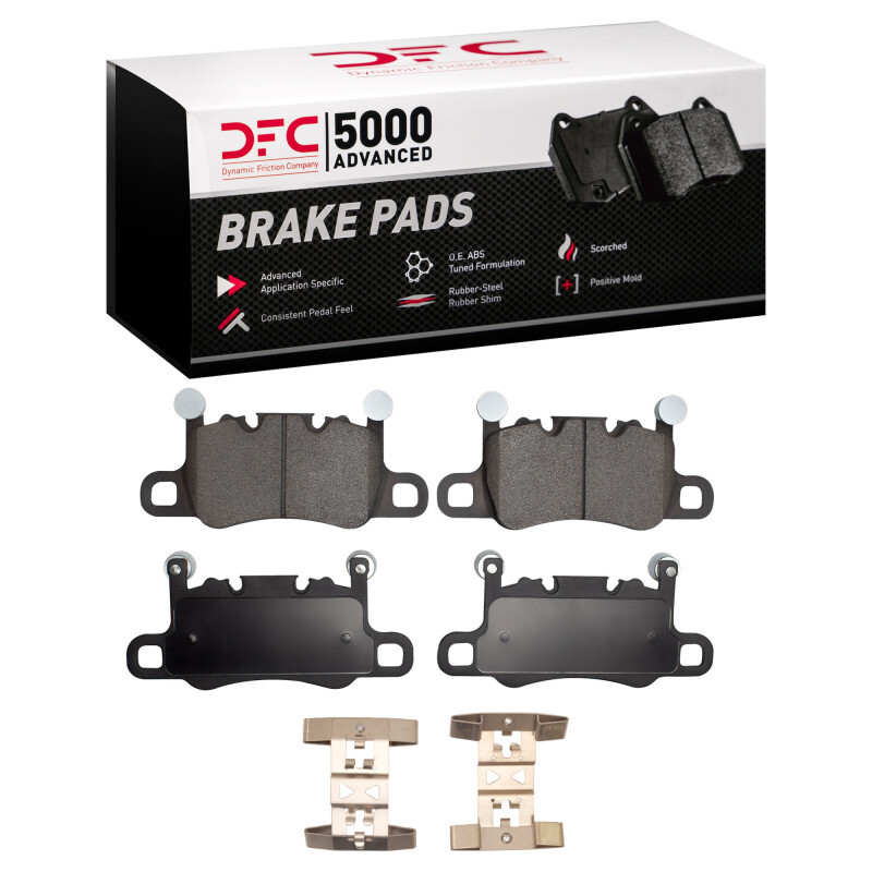 DFC 5000 Advanced Low-Metallic Rear Brake Pads and Hardware Kit, Bentley Flying Spur 2015-2024