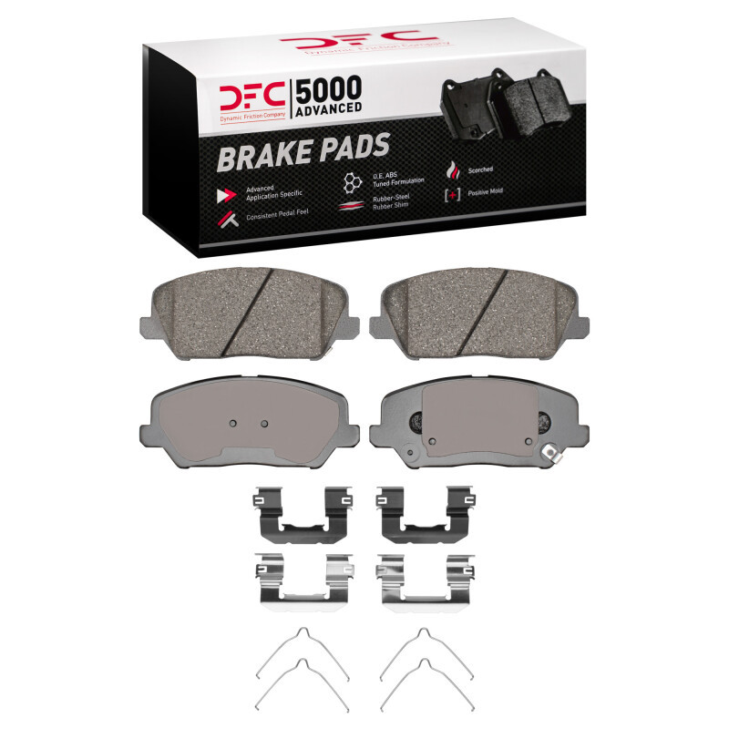 DFC 5000 Advanced Ceramic Front Brake Pads and Hardware Kit, Hyundai Veloster 2016-2017